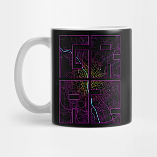 Graz, Austria City Map Typography - Neon Mug